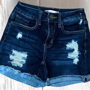 SO Blue Jean Shorts Distressed Cuffed Hem